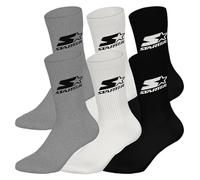 STARTER 6 pack Crew Socks - Grey/White/Black - 39/42