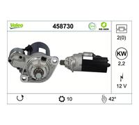 Starter Anlasser 12 V 2,2 kW 10 Dientes VALEO 458730 para u.a. VW MULTIVAN