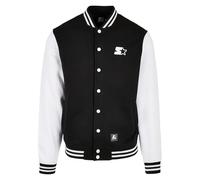 STARTER BLACK LABEL Chaqueta de Forro Polar Starter College, Blanco/Negro, L para Hombre