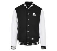 STARTER BLACK LABEL Chaqueta de forro polar para hombre Starter College, blanco/negro, S