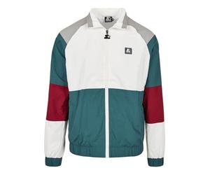 STARTER BLACK LABEL Crinkle - Chaqueta deportiva para hombre con logotipo bordado y parche, color rojo, tallas S a XXL, Color verde y blanco retro., S