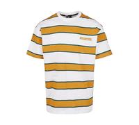 Starter Black Label Starter Logo Striped tee Camiseta, Blanco/Amarillo, XS para Hombre