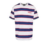 Starter Black Label Starter Logo Striped tee Camiseta, Blanco/Azul, S para Hombre