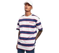 Starter Black Label Starter Logo Striped tee Camiseta, Blanco/Azul, M para Hombre