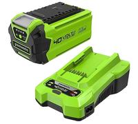Greenworks Kit Batería 40V y Cargador Universal - Batería Greenworks de Iones de Litio 2Ah y Cargador 2A, Compatible con la Gama de Herramientas Eléctricas y de Jardinería Greenworks 40V - GSK40B2