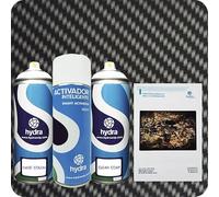 STARTER Kit Hidroimpresion: 1 Activador 400 ml + 1 barniz y color de fondo adecuados de 400 ml + 1 Manual + 1 Lámina hidroimpresión fibra de carbono. Ancho: 50cm. Largo: 200cm (HFC-002)