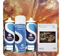 STARTER Kit Hidroimpresion: 1 Activador 400 ml + 1 barniz y color de fondo adecuados de 400 ml + 1 Manual + 1 Lámina hidroimpresión madera de raíz. Ancho: 100cm. Largo: 200cm (HMR-147)