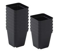 Starter Plant Pots | Pots For Seedlings | Starter Potss 50pcs Seedling Cups Square Black Reusable | Seedling Potss with Drainage Holes Gardening Kit Nursery Pot For Plants Vegetables Fruits