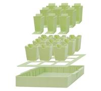 Starter Trays, Plant Pots Set for Greenhouse Transplanting, Growing Containers with Durable Tray and Ventilation Design, Gardening Supplies for Indoor Outdoor Flower Bed Propagation