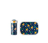 Mepal - Fiambrera Campus - Fiambrera para Niños con Vaso Escolar y Fiambrera - Fiambrera & Botella para Llevar - Apta para Lavavajillas y sin BPA - 300 ml + 750 ml - Jungle