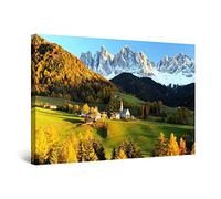 Startonight Cuadro Moderno en Lienzo Casa en la Montaña, Paisaje Naturaleza Para Salon Impresiones Enmarcadas 80x120 cm, Grande Decoración Pared, Idea de Regalo Elegante Efecto Día y Noche