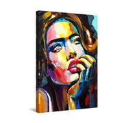 Startonight Cuadro Moderno en Lienzo - Contemplación de Mujer de Colores - Pintura Abstracta para Dormitorio, Impresiones Enmarcadas 60x90 cm, Decoración Pared, Idea de Regalo Elegante