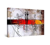 Startonight Cuadro Moderno en Lienzo Geometría Gris Amor Pintura Negro, Pintura Abstracta para Salon Impresiones Enmarcadas 80x120 cm, Grande Decoración Pared, Idea de Regalo Elegante