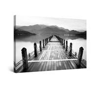 Startonight Cuadro sobre Lienzo en Blanco y Negro Pontón de la Mañana, Impresion en Calidad Fotografica Enmarcado y Listo Para Colgar Diseño Moderno Decoración Formato Grande 60 x 90 CM