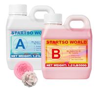 STARTSO WORLD Kit de fabricación de moldes de silicona 20A, goma de silicona líquida de platino rosa para hacer moldes, molde de silicona de curado rápido de 38 onzas, ideal para moldear moldes de
