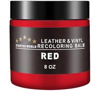 STARTSO WORLD Kit de Reparación de Cuero 200Ml Rojo - para Muebles, Sofás y Asientos de Coche | Tinte y Pintura para Restaurar y Reparar Cuero Descolorido y Rayado