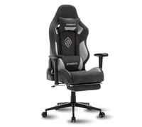 STARUZI Silla de gaming, tela Alcantara, silla de oficina transpirable con reposapiés, silla de carreras, ergonómica, con cojín lumbar ajustable, almohada y reposabrazos, capacidad de carga de 180 kg,