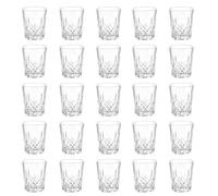 STARVAST Juego de 24 vasos de chupito de 58 ml de cristal grabado, vasos de licor transparentes con patrón, juego de 5 x 6 cm