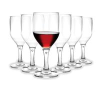 STARVAST Juego de 6 copas de vino de plástico, 35 cl/350 ml, de plástico prémium, irrompibles, reutilizables, transparentes