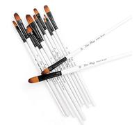STARVAST pinceles de pintura, 12pcs artista pinceles pintura avellana acrílico pincel conjunto para óleo acrílico acuarela pintura-blanco
