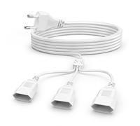 Starvortex 3 en 1 Alargador Enchufe Plano, 3 m Alargo Enchufe, Blanco | Prolongador Cable Electrico, 2,5A/250V Cable Alargador de Corriente para Electrodomésticos Televisores Lámparas