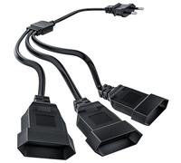 Starvortex Alargador Enchufe Plano, 3 en 1 Alargo Enchufe, 56CM Prolongador Cable Electrico, 2,5A/250V Cable Alargador de Corriente, Alargador Enchufe Corto para Electrodomésticos Televisores Lámparas