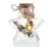 Starvortex Botella de Luz LED, Regalos de Dinero, Caja de Boda y Dinero | Botella de los Deseos en Forma de Estrella, Una Botella de Cristal Creativa, Como Regalo para Cumpleaños, Bodas y Navidad