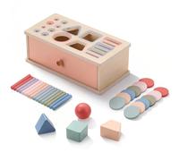 Starvortex Juguetes Montessori, 3 en 1 Juguetes de Madera para Aprender a Emparejar Formas, Juego Montessori de Clasificación de Colores y Formas, Juegos Educativos Navidad