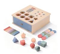 Starvortex Juguetes Montessori, 4 en 1 Juguetes de Madera para Aprender a Emparejar Formas, Juego Montessori de Clasificación de Colores y Formas, Juegos Educativos Navidad