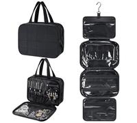 Starvortex Neceser Viaje, 4 Pisos Necesers Maquillaje, Almacenamiento Separado Bolsa de Aseo Mujer, Neceser para Colgar, Duradero Necesers Avion, Neceser Colgante Mujer Viajes Accesorios