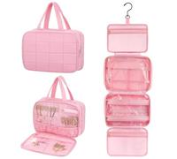 Starvortex Neceser Viaje, 4 Pisos Necesers Maquillaje, Almacenamiento Separado Bolsa de Aseo Mujer, Neceser para Colgar, Duradero Necesers Avion, Neceser Colgante Mujer Viajes Accesorios