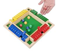 Starvortex Shut The Box Juego de 4 Jugadores, Juego Mesa Dados Madera Familiares, Shut The Box Juego de Mesa de Puzzle, Juego de Madera Dados Matemáticos, Colores Juegos de Wooden Dice Game