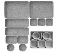 Starward 11 Piezas Organizador Cajones, Organizador Escritorio Cajones Apilable, 5 Tamaños de Cajas de Fieltro, para Oficina, Sala de Estar, Tocador, Armario