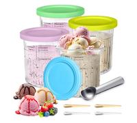 Starward 4 Piezas Recipientes de Helado, Recambio para Pintas para Ninja Creami Deluxe Ice Cream Maker, con Bola de Helado, Aptas para Lavavajillas