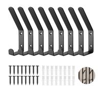 Starward 8 Piezas Panel Acustico Decorativo Cuelga Llaves Pared, Percha Pared con Tacos Expansibles, Colgador Baño, para Dormitorios, Salones, Baños, Armarios, Ganchos Resistentes (Negros)