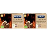 STARWAX - Cubos Encendedores - hasta 10mn de combustión - Encendido rápido - No altera el Sabor de los Alimentos - PEFC - x64 Cubos (Paquete de 2)