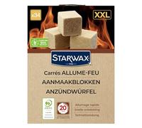 STARWAX - Cubos encendedores - Hasta 20 min de combustión - Encendido rápido - No altera el sabor de los alimentos - Certificación PEFC - Juego de 34