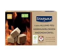 STARWAX - Cubos para encender Fuego - hasta 10 min de combustión - Encendido rápido - No altera el Sabor de los Alimentos - PEFC - x32 Cubos