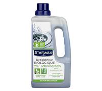 STARWAX - Desatascador biológico para tuberías 1L, sin soda ni ácido, lavabos duchas bañeras y WC triturador, elimina los tapones orgánicos y los malos olores