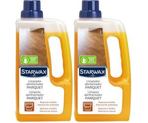 STARWAX - Limpiador Abrillantador Parquet - Limpia y reaviva el brillo - No resbala - Sin aclarado - 1L - hasta 750m² (Paquete de 2)