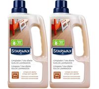 STARWAX - Limpiador suave para parquet y suelos laminados - 1L - elimina manchas y suciedad - Limpia sin agredir el suelo - No modifica el aspecto del suelo - No resbala - Sin aclarado (Paquete de 2)