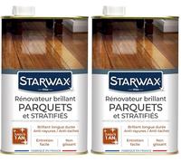 STARWAX - Renovador Brillante Protector para Parquets Barnizados y Suelos Laminados - Aporta Brillo, Protege y Disimula Arañazos - Antimanchas y Antidesgaste- 1L - hasta 30 m² (Paquete de 2)