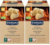 STARWAX- Rollos Encendedores para Barbacoa, Chimenea y Estufa - Composición Natural - Encendido rápido - Limpio y sin Olor x50 (Paquete de 2)