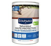 STARWAX - Saturador de fácil aplicación para terrazas y Madera Exteriores - 5L Teca - Secado rápido - Ideal para Proteger y nutrir profundamente - sin Olor a disolvente - Resistente a la Intemperie