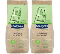 STARWAX SOLUVERT - Cristales de Sosa - Alta concentración - Desengrasa, desatasca las tuberías y despega el papel pintado - 100% de origen natural - 1kg (Paquete de 2)