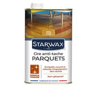STARWAX Starlon - Cera antimanchas para parqué encerado, color de madera clara, 1 L, ideal para embellir, nutrir y regar la impregnación de las manchas, sin deslizar, aspecto de cera satinada