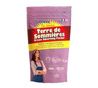STARWAX THE FABULOUS - Polvo de absorción de grasa natural - Elimina las manchas de grasa en seco (tejidos de muebles, suelos, superficies delicadas y tejidos) - 100% arcilla natural - 400 g