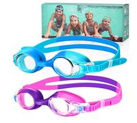 Starweh Gafas Natacion Niño, 2 Piezas Gafas Natacion Niñas Niños con Antivaho Sin Fugas, Gafas Piscina Niño con Bolsa Portátil para 3 a 14 Años (Azul + violeta)