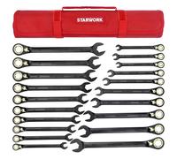 STARWORK TRUE MECHANIC Juego de llaves combinadas de trinquete reversibles de 120 dientes, 20 piezas, patr n largo, SAE, m tricas, profesionales,