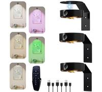 Starxing Lámpara de imagen inalámbrica, 3 unidades, 2000 mAh, recargable, 16 colores RGB, luz de pantalla regulable, luz magnética LED con mando a distancia para decoración de pared marco